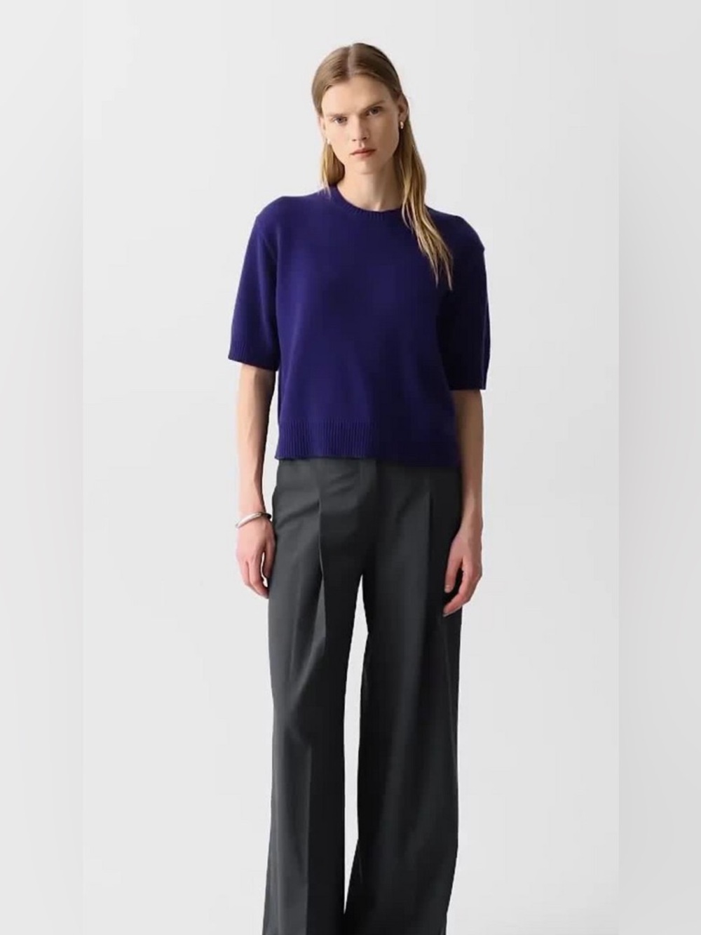 NWT Theory Cashmere Cropped Tee - Picture 2 of 11